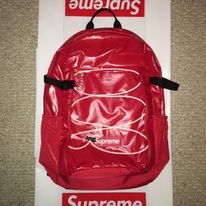 Red supreme backpack